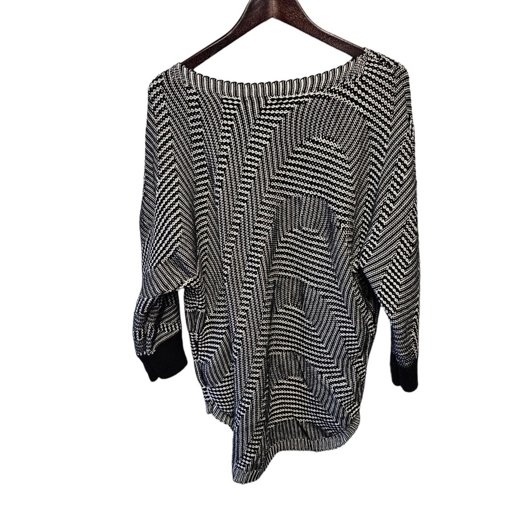 Dana Buchman Sweater Black & White Chevron Sweater‎ XL Classic - Picture 3 of 6